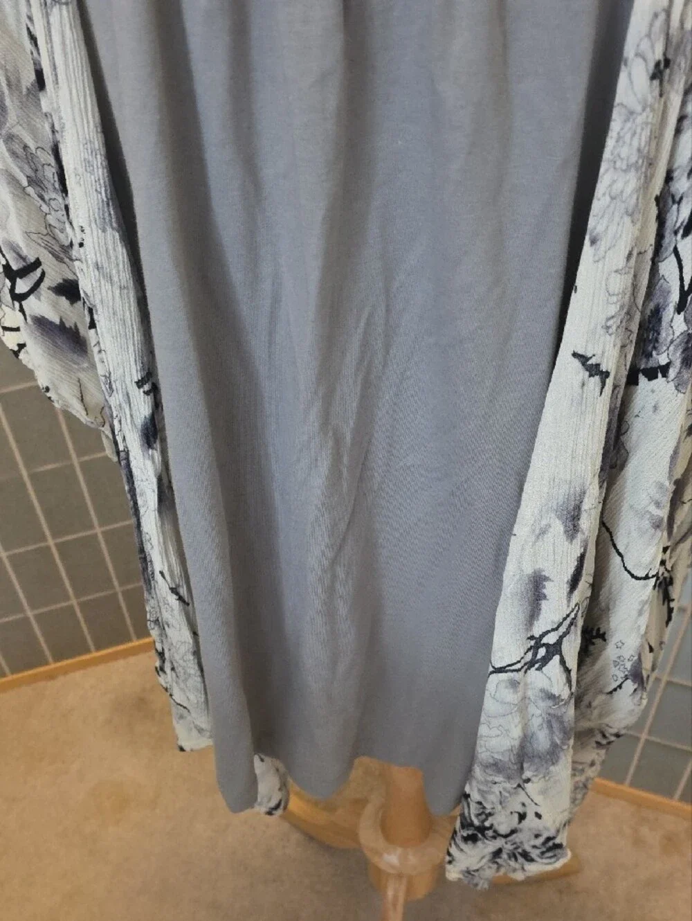 Cato Gray Rosette-Trim Layered Floral Cardigan